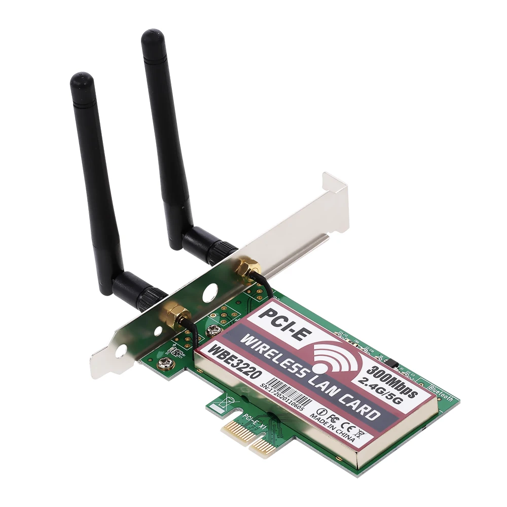 Беспроводная LAN Карта WiFi сетевая карта с антеннами с высоким коэффициентом усиления AP функция 300M PCI-E адаптер карта беспроводная сеть
Беспроводная LAN Карта WiFi сетевая карта с антеннами с высоким коэффициентом усиления AP функция 300M PCI-E адаптер карта беспроводная сеть