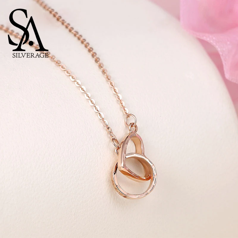 SA SILVERAGE Love Buckle Letter Love Necklaces Real Gold Jewelry 18K Rose Gold Heart Pendant Necklaces Woman Pendant Chain
SA SILVERAGE Love Buckle Letter Love Necklaces Real Gold Jewelry 18K Rose Gold Heart Pendant Necklaces Woman Pendant Chain