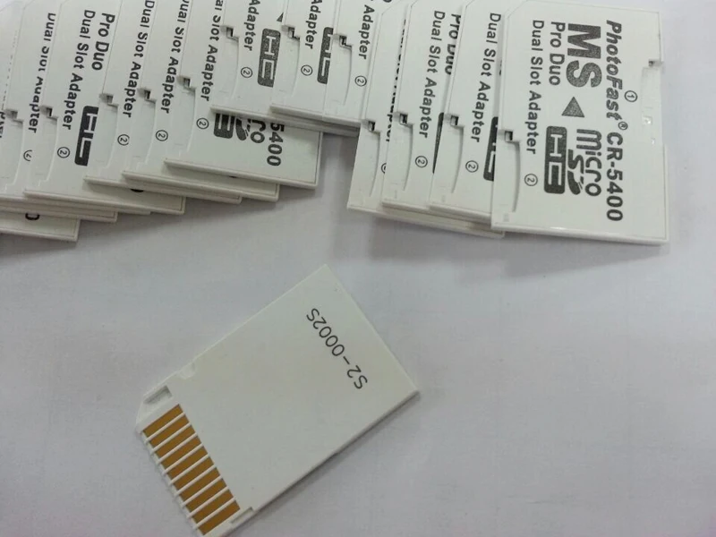 High Quality Photofast CR5400 Dual Slot Micro SD TF Card to MS Memory Stick Pro Duo Adapter 10pcs/lot
High Quality Photofast CR5400 Dual Slot Micro SD TF Card to MS Memory Stick Pro Duo Adapter 10pcs/lot