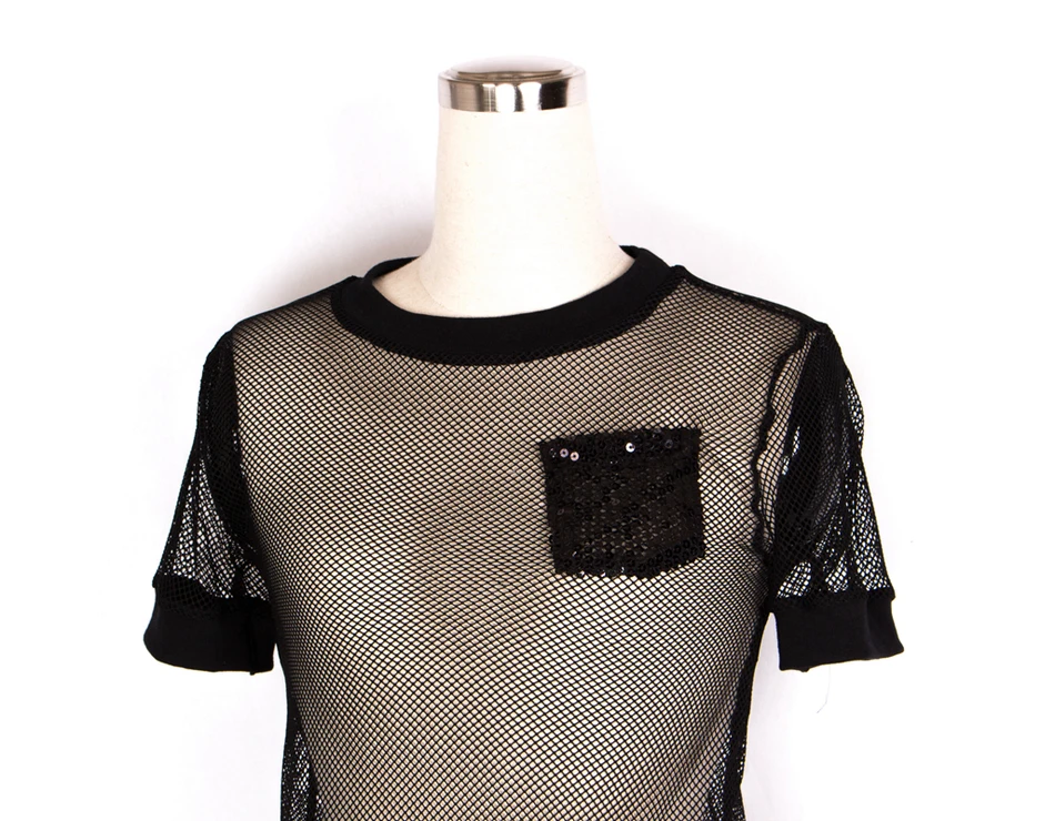 Korean Harajuku T Shirt Women Nice Casual Black Mesh Punk Rock With A Pocket T-Shirts Female Dance Tops For Women Clothing
Korean Harajuku T Shirt Women Nice Casual Black Mesh Punk Rock With A Pocket T-Shirts Female Dance Tops For Women Clothing