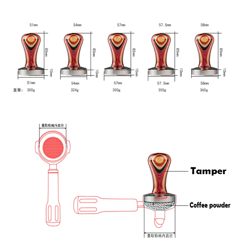 51/54/57/57.5/58mm Steel Base Chacate Color Wood Handle Tamper Coffee Powder Hammer Customized Coffee Accessories Espresso
51/54/57/57.5/58mm Steel Base Chacate Color Wood Handle Tamper Coffee Powder Hammer Customized Coffee Accessories Espresso