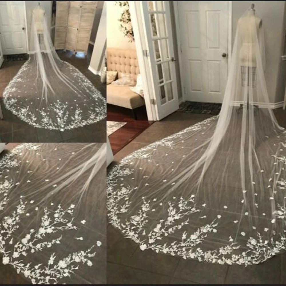 Bridal Veils Lace Edge Tulle Cathedral Appliques Wedding Veils Long 2023 Flowers new Wedding Accessories 1T
Bridal Veils Lace Edge Tulle Cathedral Appliques Wedding Veils Long 2023 Flowers new Wedding Accessories 1T