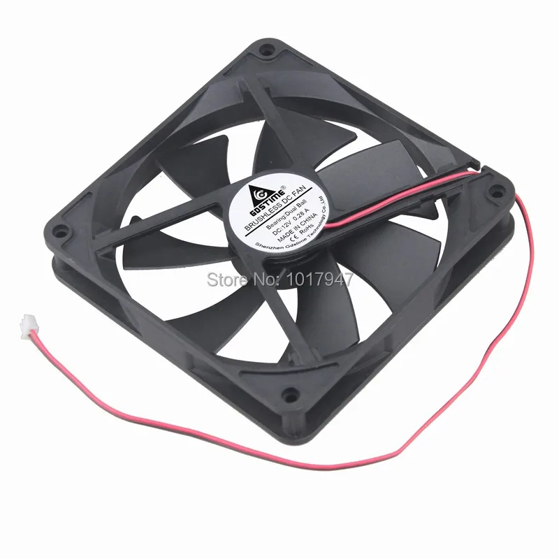 1 шт. Gdstime 14025 12 В 2Pin 14 см 140 мм x 25 шариковый Бесщеточный Охлаждающий