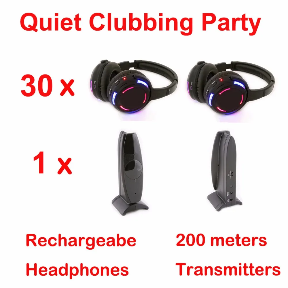 Silent Disco Professional System Over Head Led Wireless Headphons - Quiet Clubbing Party Bundle (30 Headsets + 1 Transmitter)
Silent Disco Professional System Over Head Led Wireless Headphons - Quiet Clubbing Party Bundle (30 Headsets + 1 Transmitter)