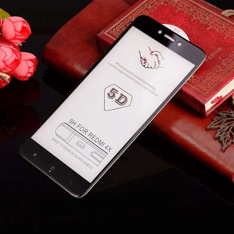 Закаленное стекло 5D для Xiaomi Redmi 4X 2 шт. защита экрана Xiami Xaomi Mi A1 8 SE 6 полное покрытие