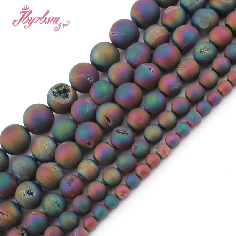 8,10,12mm Round Beads Rainbow Metallic Coated Druzy Agates Stone Beads For Necklace Bracelets Jewelry Making 15" Free Shipping
8,10,12mm Round Beads Rainbow Metallic Coated Druzy Agates Stone Beads For Necklace Bracelets Jewelry Making 15" Free Shipping