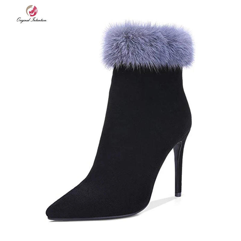 Original Intention US Plus Size Sexy Ladies Winter Boots Women Thin High Heels Fur Shoes Woman Pointed Toe Warm Black Short Boot
Original Intention US Plus Size Sexy Ladies Winter Boots Women Thin High Heels Fur Shoes Woman Pointed Toe Warm Black Short Boot