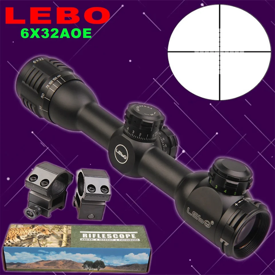 LEBO 6x32 AOE Mil Dot стеклянный гравированный компактный замок тактический оптический