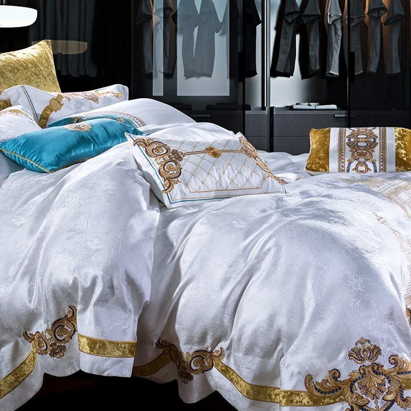 800TC 4/6/10Pcs Satin Cotton Luxury Royal Bedding Set King Queen size Duvet cover Bed sheet set Wedding Bedspread Pillow shams
800TC 4/6/10Pcs Satin Cotton Luxury Royal Bedding Set King Queen size Duvet cover Bed sheet set Wedding Bedspread Pillow shams