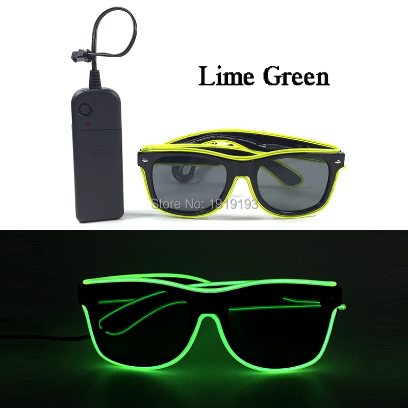 For Rave Costume Party Decor 10 Color Choice Flaring Neon Led Lights Glasses Holiday Lighting EL Cold Light Sunglasses by Driver
For Rave Costume Party Decor 10 Color Choice Flaring Neon Led Lights Glasses Holiday Lighting EL Cold Light Sunglasses by Driver