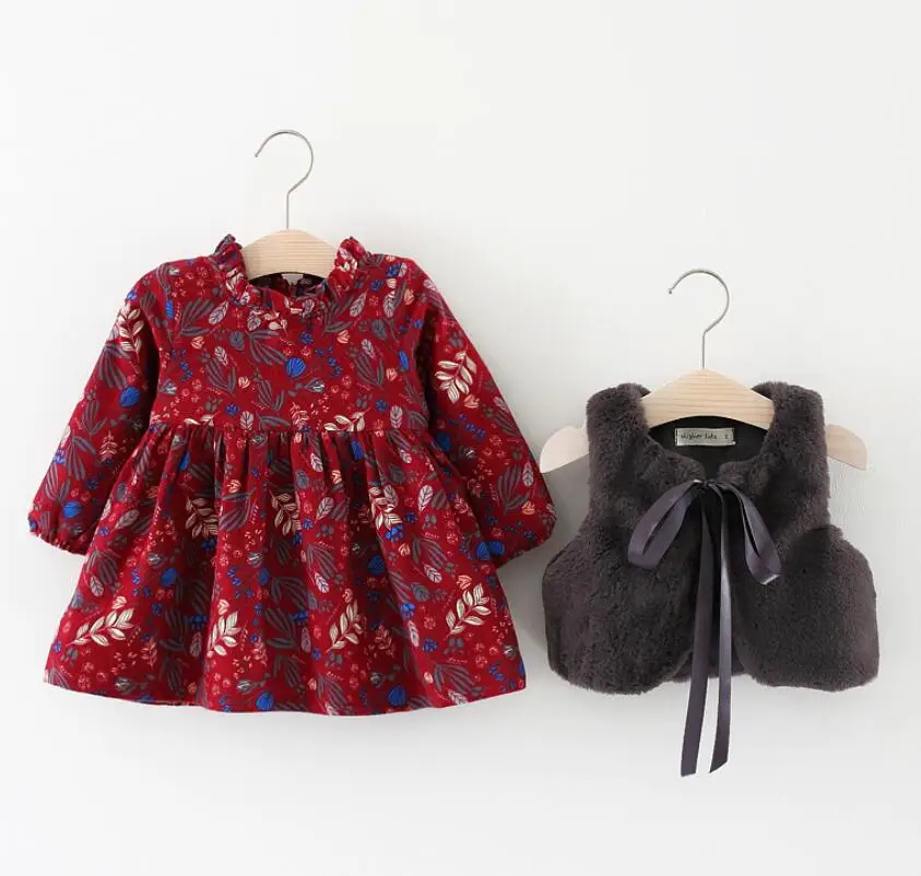 New Baby Girl winter Clothing set,Baby girls warm flower fleece Dresses+wool vest 2 pcs set,Toddler girl clothes For 0-3 years
New Baby Girl winter Clothing set,Baby girls warm flower fleece Dresses+wool vest 2 pcs set,Toddler girl clothes For 0-3 years