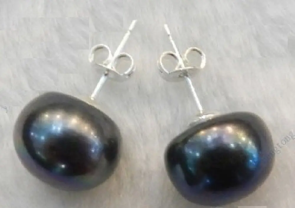 Hot selling free shipping******** Huge 9-10mm AAA black bread south sea pearl earring
Hot selling free shipping******** Huge 9-10mm AAA black bread south sea pearl earring
