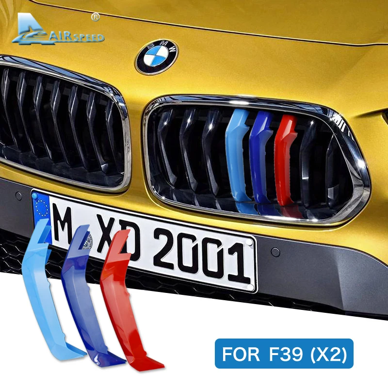 

Airspeed for BMW X2 F39 Accessories 2018 Car Front Grill Stripes Covers Grid Stripes Clip Motorsport Decoration Stickers Styling