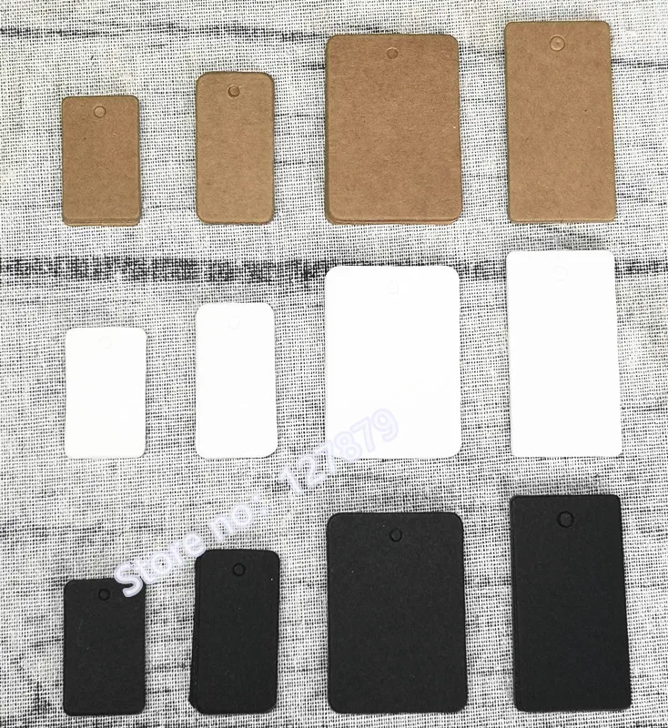 100pcs White Black Kraft Paper Blank Rectangle Packaging Hang Tags Wedding/Birthday Party Candy Boxes Gift Price Tags Labels
100pcs White Black Kraft Paper Blank Rectangle Packaging Hang Tags Wedding/Birthday Party Candy Boxes Gift Price Tags Labels
