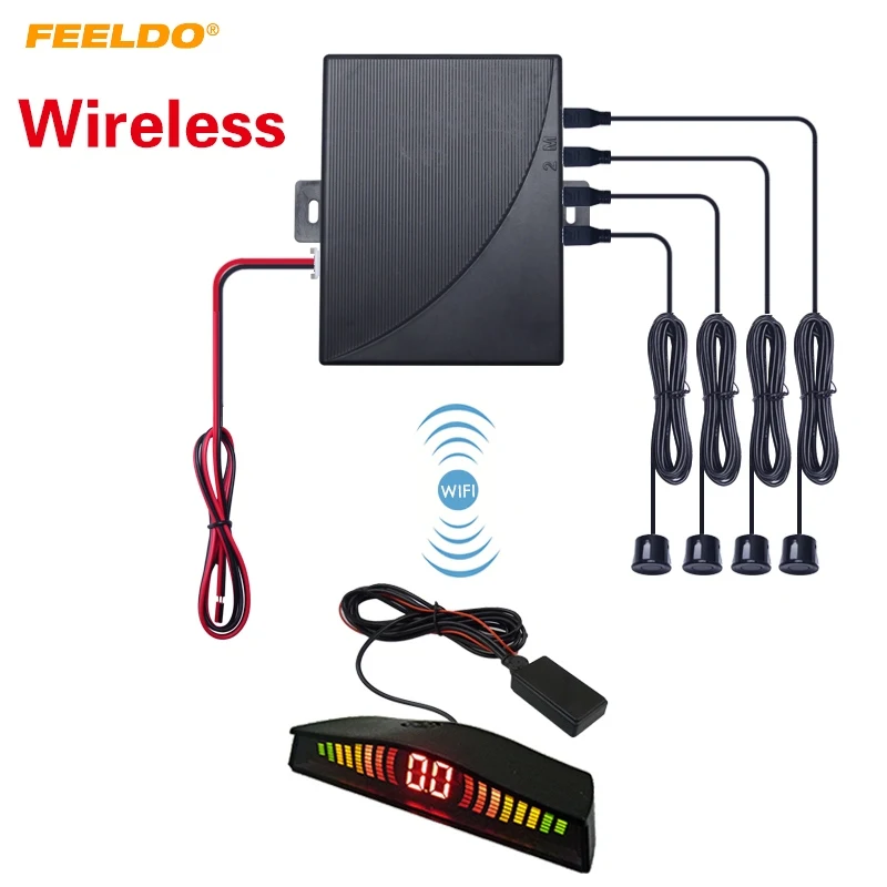 FEELDO Car Auto 4-Sensor Parktronic LED Wireless Parking Sensor Aid Backup Radar Monitor Detector System #HQ878
FEELDO Car Auto 4-Sensor Parktronic LED Wireless Parking Sensor Aid Backup Radar Monitor Detector System #HQ878