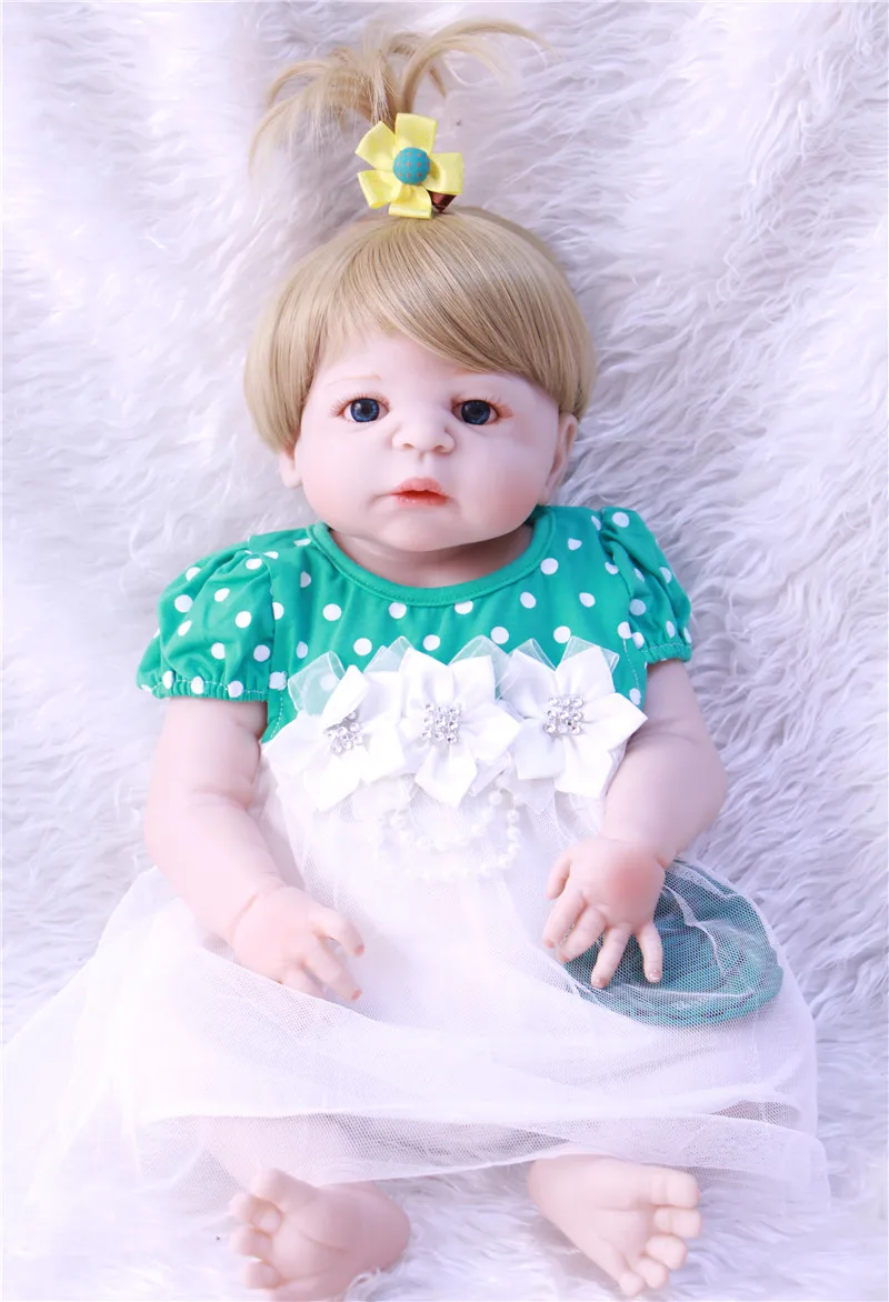 Кукла реборн силиконовая 55 см с синим платьем 22 дюйма|reborn menino|bebe reborn meninodoll baby real |
