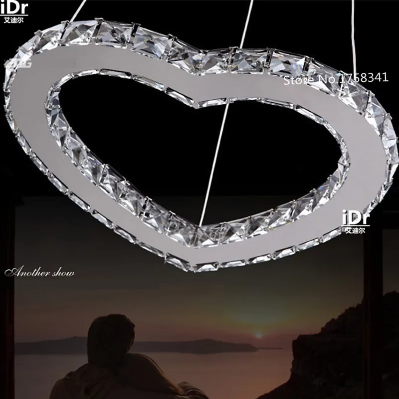 Lighting warm LOVE shaped pendant simple stainless steel Chandeliers lights LED bedroom crystal lamp
Lighting warm LOVE shaped pendant simple stainless steel Chandeliers lights LED bedroom crystal lamp