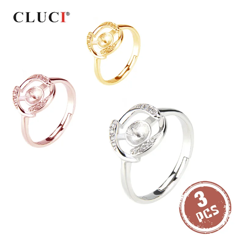CLUCI 3pcs Silver 925 Round Zircon Women Pearl Ring Mounting Adjustable Sterling Silver Simple Wedding Ring Jewelry SR2020SB
CLUCI 3pcs Silver 925 Round Zircon Women Pearl Ring Mounting Adjustable Sterling Silver Simple Wedding Ring Jewelry SR2020SB
