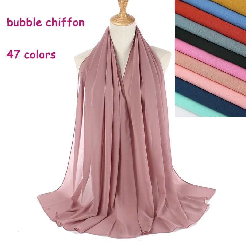 100pcs/lot Big Size High Quality Bubble Chiffon Women Muslim Hijab Scarf Shawl Wrap Solid Plain 60 Colors
100pcs/lot Big Size High Quality Bubble Chiffon Women Muslim Hijab Scarf Shawl Wrap Solid Plain 60 Colors