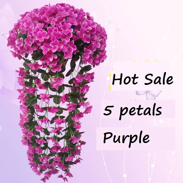 5 Petals Violet Artificial Flower Decoration Simulation Wall Hanging Basket Flower Orchid Silk Flower Vine Wholesale
5 Petals Violet Artificial Flower Decoration Simulation Wall Hanging Basket Flower Orchid Silk Flower Vine Wholesale