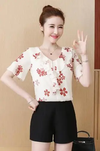 Korean New Casual Camisa Feminina Loose Print Chic Chiffon Women Tops V Neck Fashion Vintage Flarre Sleeve Blusas
Korean New Casual Camisa Feminina Loose Print Chic Chiffon Women Tops V Neck Fashion Vintage Flarre Sleeve Blusas