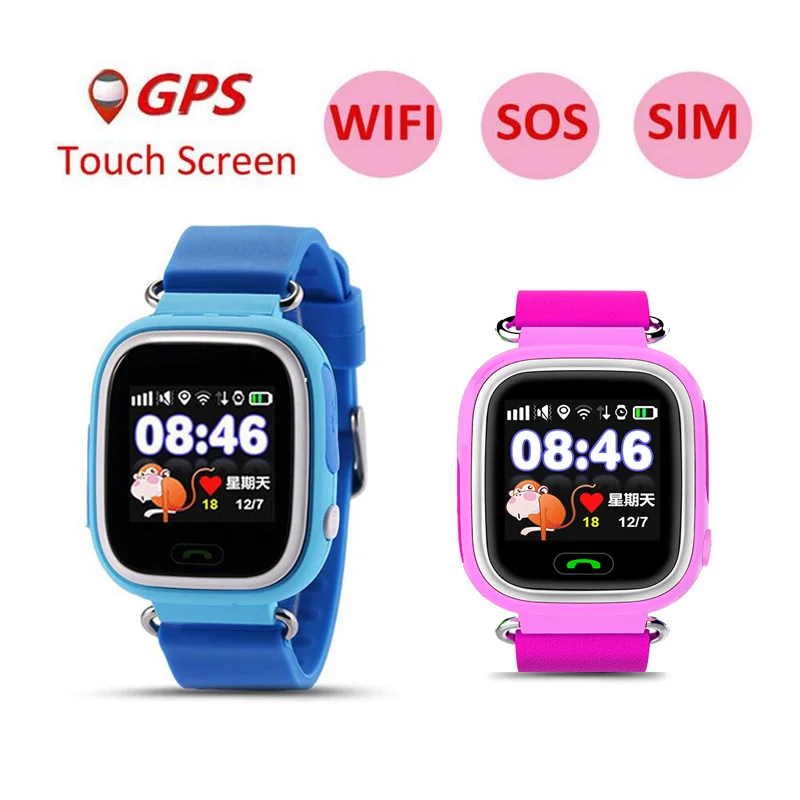 Q90 gps WI-FI SOS Смарт-часы Сенсорный экран Дети телефонный звонок дети Смарт наручные