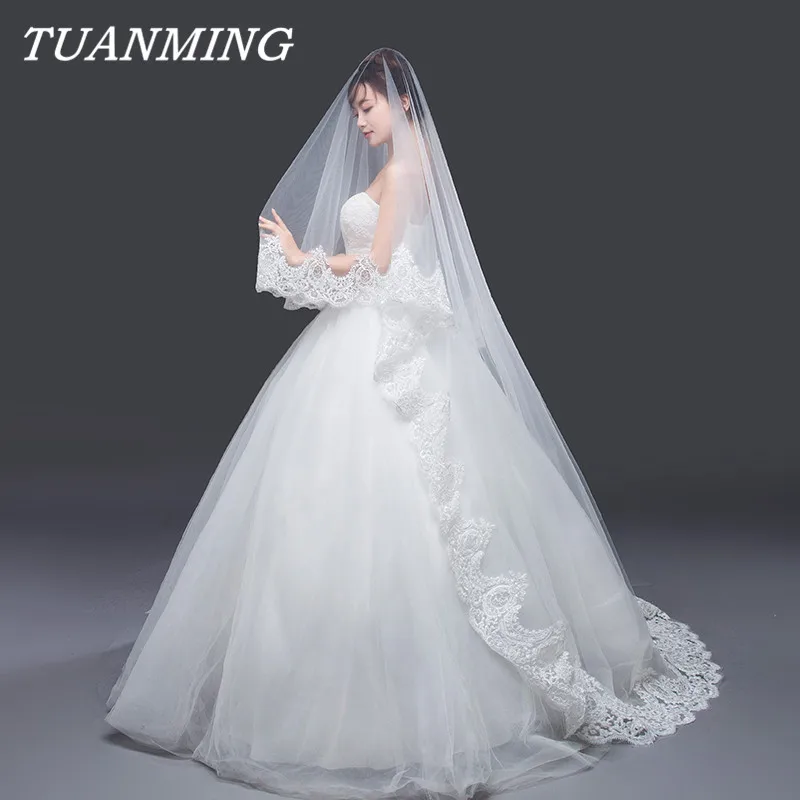 Appliques Lace Edge Long Bridal Veil Tulle Cathedral Wedding Veil Bride Accessories 280 cm Length Voile Mariage Velos de novia
Appliques Lace Edge Long Bridal Veil Tulle Cathedral Wedding Veil Bride Accessories 280 cm Length Voile Mariage Velos de novia
