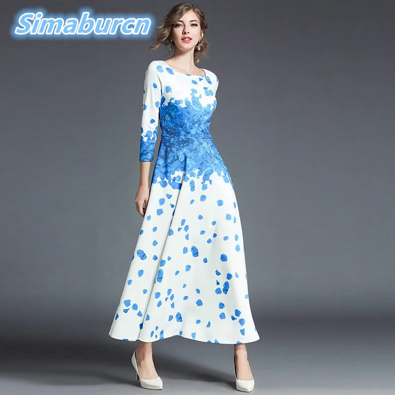 2018 Women Flower Print Dress 3/4 Sleeve Bohemian Femme White Loose Long Dresses Spring Casual Beach Maxi Dress Ladies Vestidos
2018 Women Flower Print Dress 3/4 Sleeve Bohemian Femme White Loose Long Dresses Spring Casual Beach Maxi Dress Ladies Vestidos