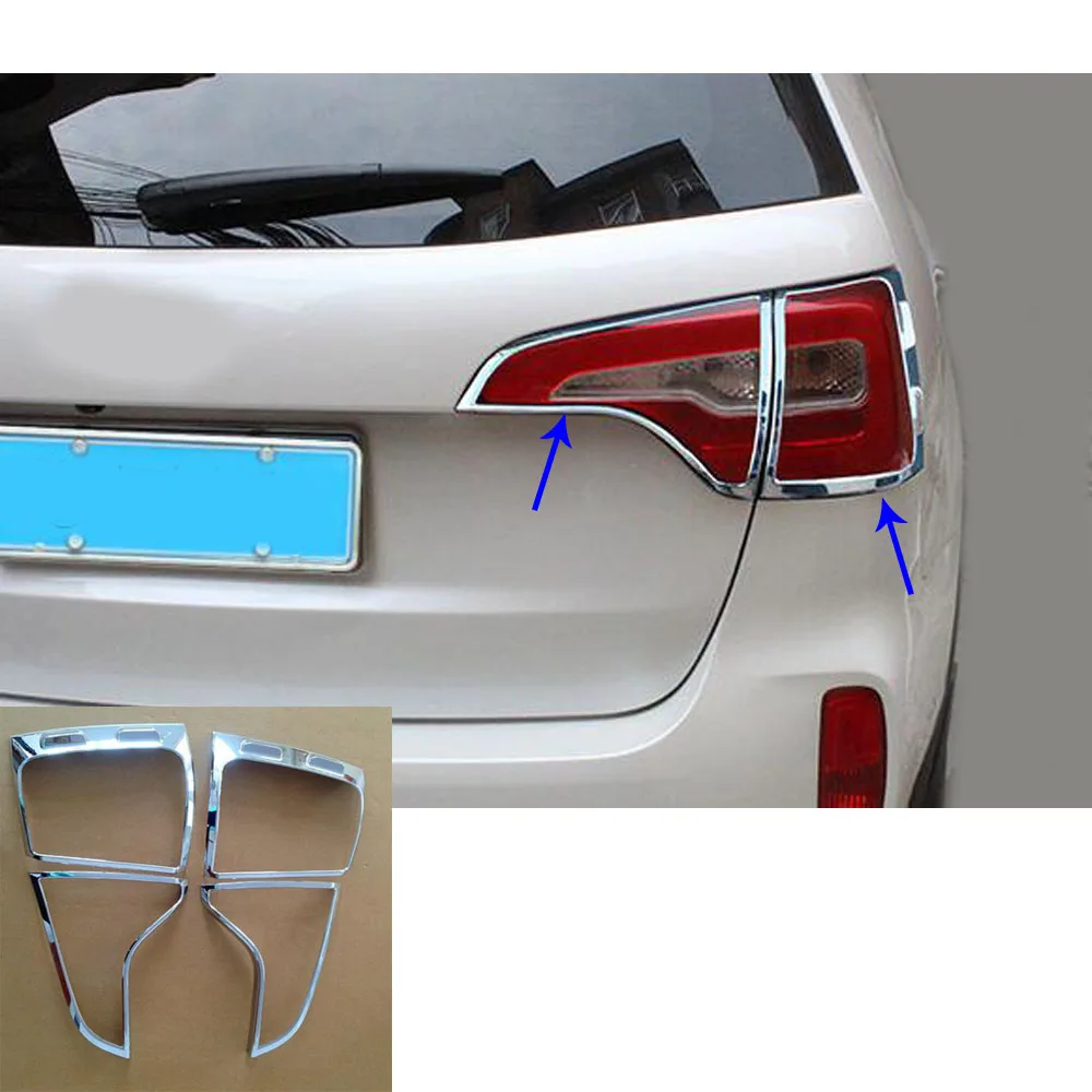 Car Rear Tail Back Light Lamp Detector Frame Stick Chrome ABS Cover Trim Hoods 4pcs For Kia Sorento 2013 2014
Car Rear Tail Back Light Lamp Detector Frame Stick Chrome ABS Cover Trim Hoods 4pcs For Kia Sorento 2013 2014