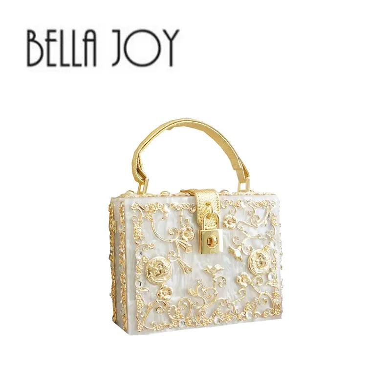 Женская вечерняя сумка BELLA JOY роскошная акриловая сумка-клатч с цветочными