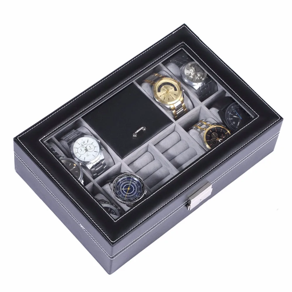 ROWLING Large Watch Box 8 Grids&2 Earings Grids&1 Empty Box Watch Jewelry Display Storage Holder Gift Case Organizer Glass Top
ROWLING Large Watch Box 8 Grids&2 Earings Grids&1 Empty Box Watch Jewelry Display Storage Holder Gift Case Organizer Glass Top