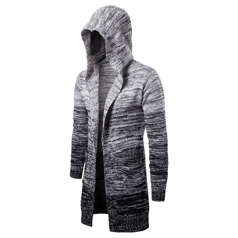 New Fashion Men Thicken Knit Hooded Cardigan Casual Men Long Gradient Gray Slim Sweater Coats For Male Autumn Winter M-2XL
New Fashion Men Thicken Knit Hooded Cardigan Casual Men Long Gradient Gray Slim Sweater Coats For Male Autumn Winter M-2XL