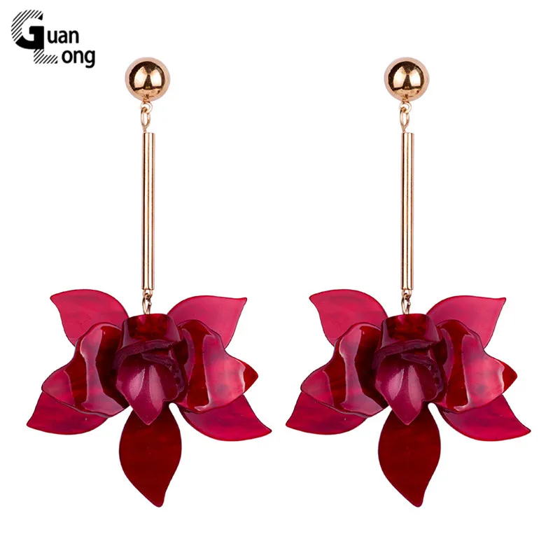 Gunalong Trendy Dangle Flower Resin Earring for Women Big Long Metal Dangling Drop Earring Girls Elegant Wedding Brincos
Gunalong Trendy Dangle Flower Resin Earring for Women Big Long Metal Dangling Drop Earring Girls Elegant Wedding Brincos