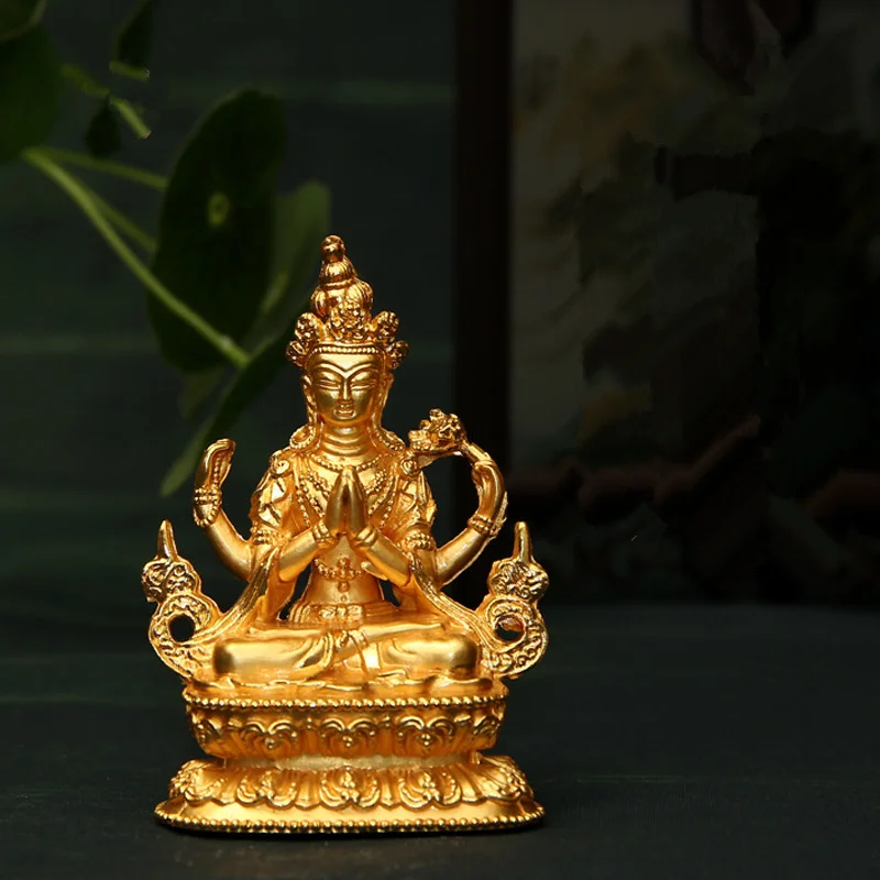 Unlimited Powers of Buddha Snow Area Patron Saint Four Arm Avalokiteshvara Alloy Small Figure of Buddha Gilt Buddha Statue
Unlimited Powers of Buddha Snow Area Patron Saint Four Arm Avalokiteshvara Alloy Small Figure of Buddha Gilt Buddha Statue