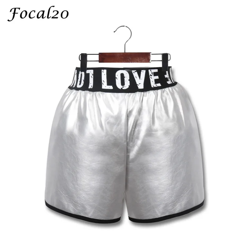 Focal20 Streetwear Hit Color Women Shorts PU Leather Elastic Waist Shorts Letter Print Casual Loose Sporting Shorts
Focal20 Streetwear Hit Color Women Shorts PU Leather Elastic Waist Shorts Letter Print Casual Loose Sporting Shorts
