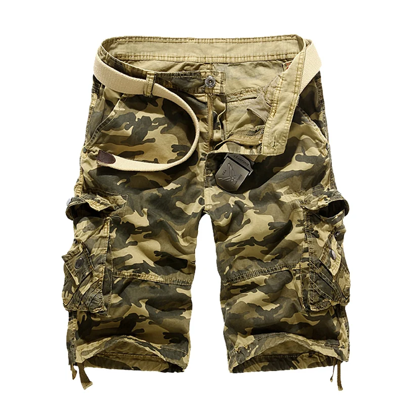 

2020 летние штаны хаки Камуфляж Cargo Шорты Для мужчин короткие свободные брюки плавки Для мужчин часы мужские военные Короткие штаны Повседнев...