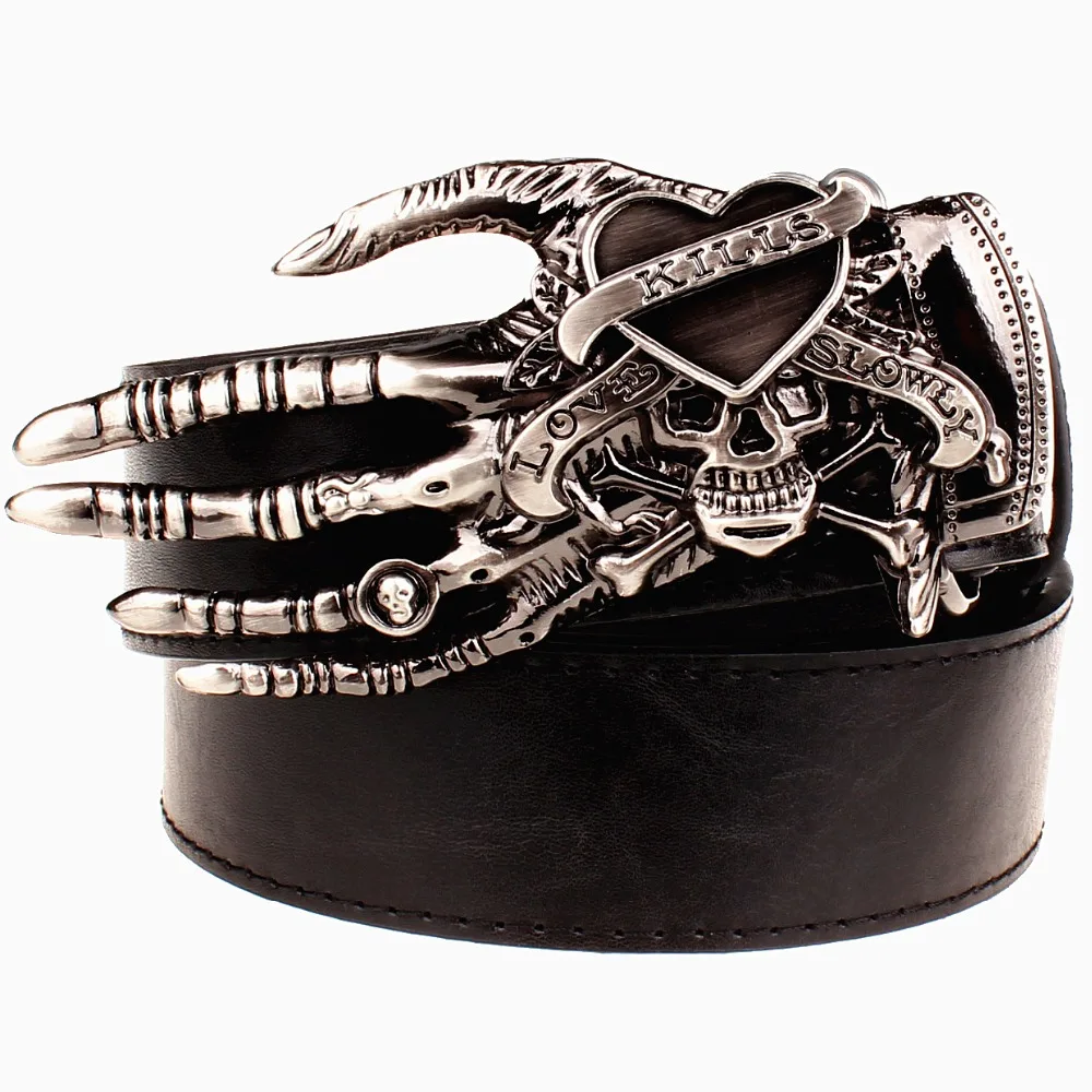 2018 Men Punk Belt metal rock Belt Skull devil Ghost claw Belt buckle street dance hip hop accessory Gift belt for Men Women
2018 Men Punk Belt metal rock Belt Skull devil Ghost claw Belt buckle street dance hip hop accessory Gift belt for Men Women