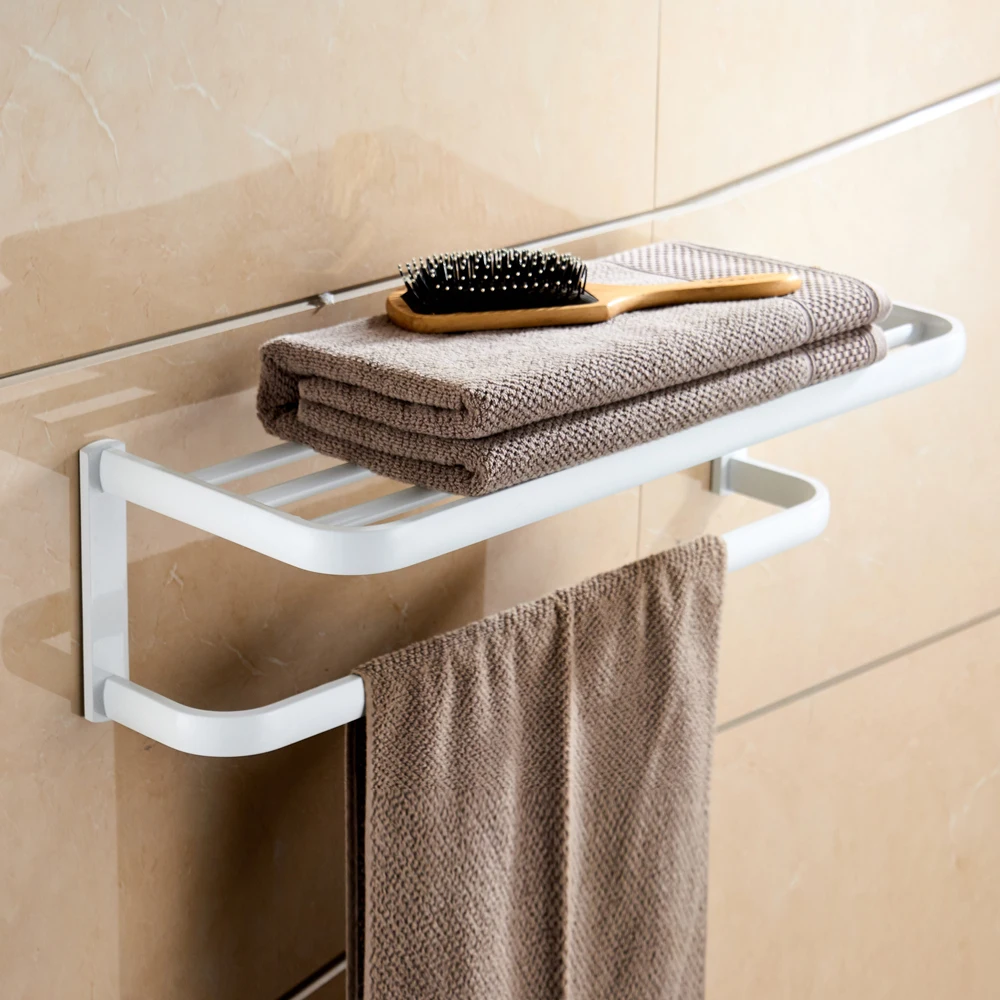 Leyden Brass Large Towel Shelf with Single Bar,White Towel Rack Round Edge Multi-use Wall Mount Heavy Duty
Leyden Brass Large Towel Shelf with Single Bar,White Towel Rack Round Edge Multi-use Wall Mount Heavy Duty