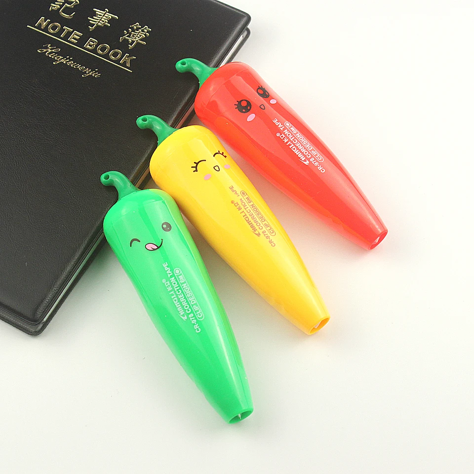 New Design Cute Stationery Correction Tape 30M*5MM Chili 3 Color Kawaii For Student's Writing Correcting Office School Supplies
New Design Cute Stationery Correction Tape 30M*5MM Chili 3 Color Kawaii For Student's Writing Correcting Office School Supplies