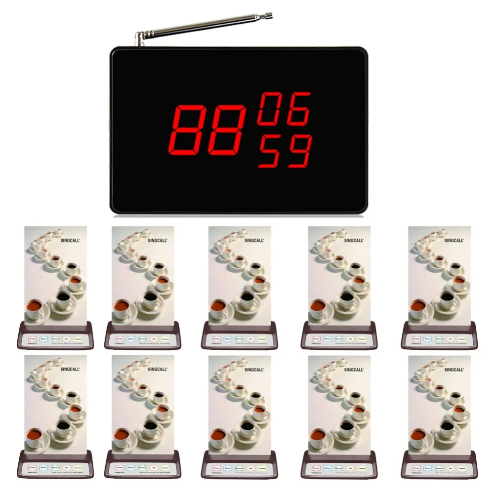 SINGCALL Wireless Emergency Call System, Waiter Service Calling 10pcs Restaurant Pager, 1pc Call Screen Receiver
SINGCALL Wireless Emergency Call System, Waiter Service Calling 10pcs Restaurant Pager, 1pc Call Screen Receiver