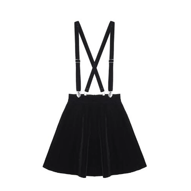 2020 Gothic Women Skirt Autumn Strap Skirts Velvet Fashion Punk High Waist A-line Mini Skirt Black Fashion Winter Skirts Ladies
2020 Gothic Women Skirt Autumn Strap Skirts Velvet Fashion Punk High Waist A-line Mini Skirt Black Fashion Winter Skirts Ladies