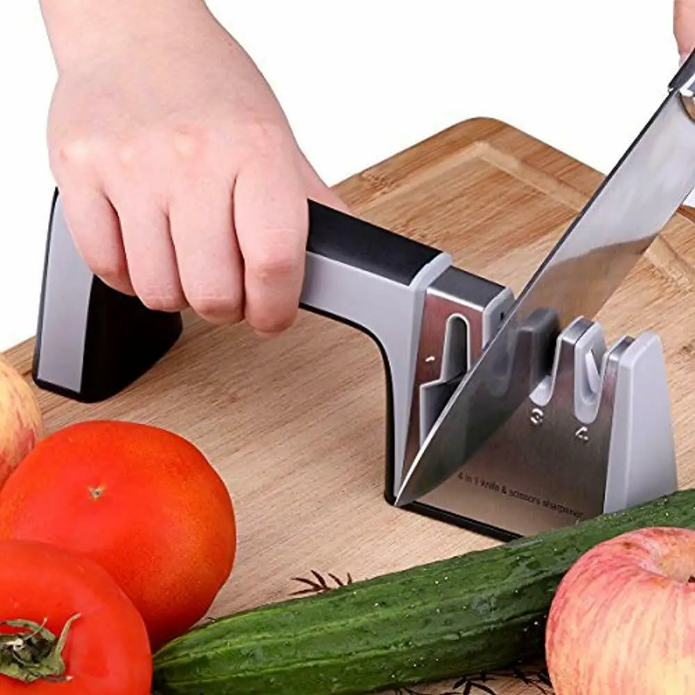 Knife Sharpener 4 in 1 Diamond Coated&Fine Ceramic Rod Knife Shears and Scissors Sharpening System Stainless Steel Blades
Knife Sharpener 4 in 1 Diamond Coated&Fine Ceramic Rod Knife Shears and Scissors Sharpening System Stainless Steel Blades
