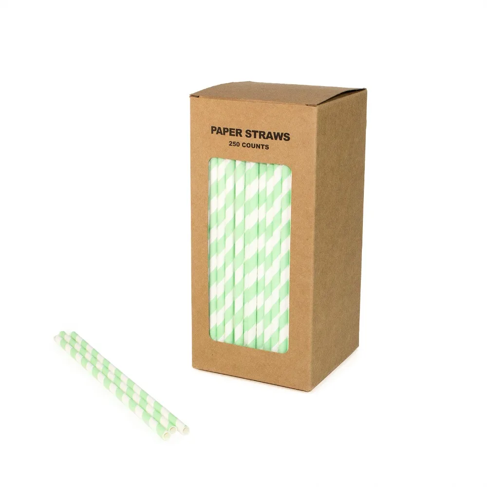 Free Shipping 100% Biodegradable Paper Straws Stripe Mint Green And White Drink Straws 250 Counts Box
Free Shipping 100% Biodegradable Paper Straws Stripe Mint Green And White Drink Straws 250 Counts Box