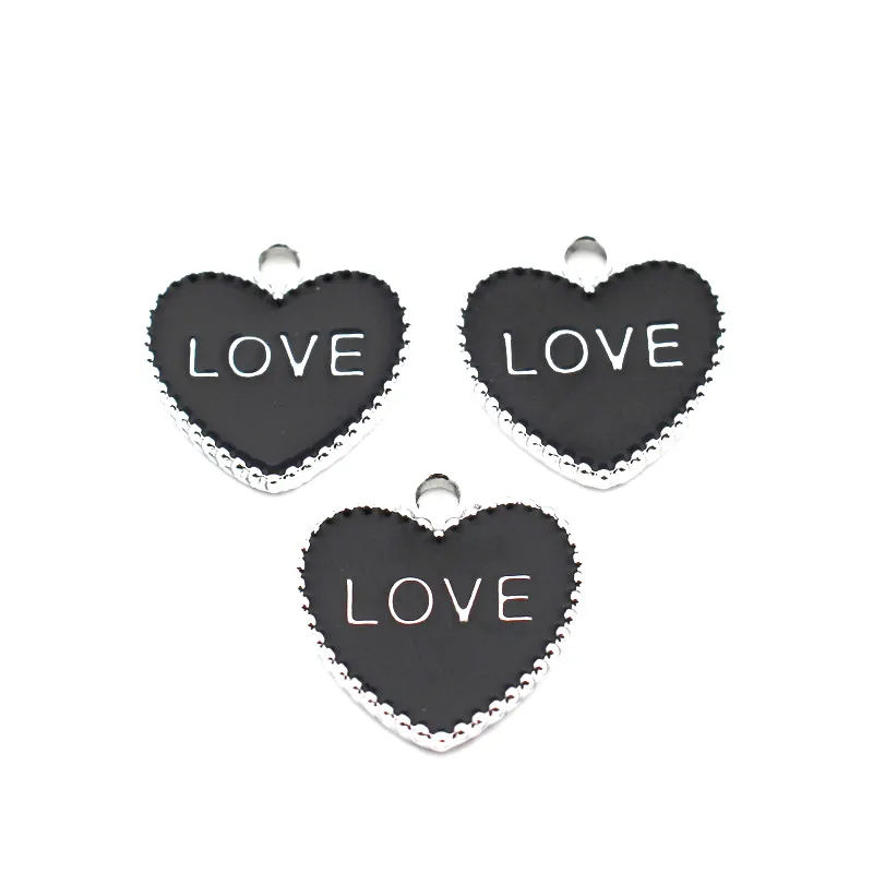 Newest 20pcs/lot Metal Silver Enamel Heart Love Dangle Charms Lobster Clasp Charms Fit DIY Bracelet Hanging Charms Jewelry 
Newest 20pcs/lot Metal Silver Enamel Heart Love Dangle Charms Lobster Clasp Charms Fit DIY Bracelet Hanging Charms Jewelry