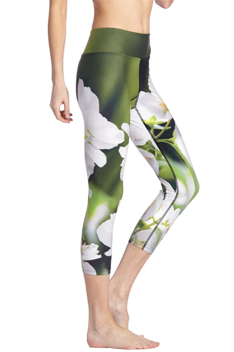 Women White Jasmine Florals Print Fitness Quick Dry Exercise Leggings High Waist Mid Calf Energy Pants Trousers Ropa Mujer
Women White Jasmine Florals Print Fitness Quick Dry Exercise Leggings High Waist Mid Calf Energy Pants Trousers Ropa Mujer