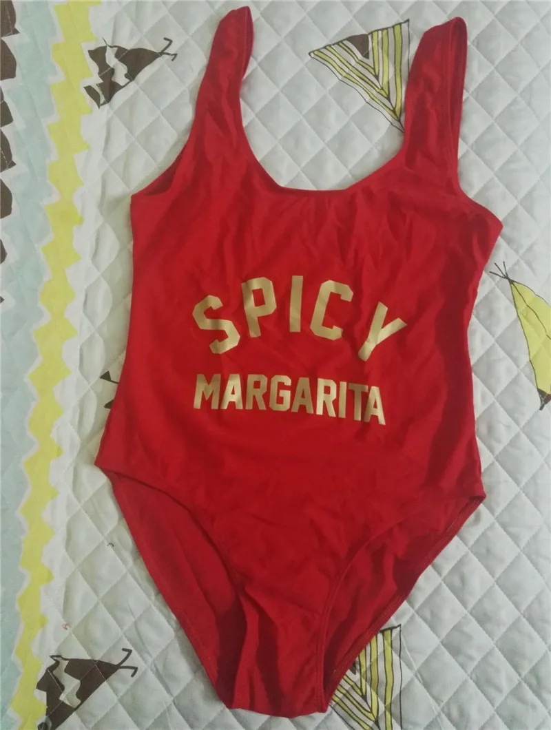 SPICY MARGARITA Gold Letter New Sexy High Cut Swim Wear Bathing Suit Bodysuit Thong Swimwear Women One Piece Funny Swimsuit
SPICY MARGARITA Gold Letter New Sexy High Cut Swim Wear Bathing Suit Bodysuit Thong Swimwear Women One Piece Funny Swimsuit