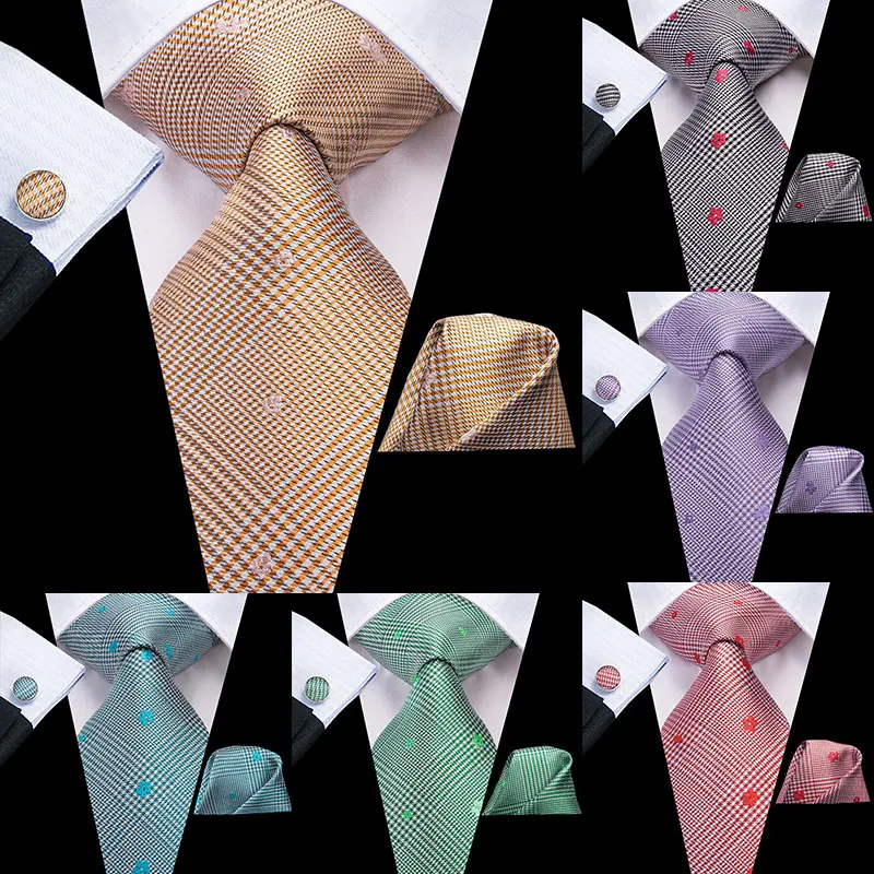 Hi-Tie Men Tie Silk Plaid Neck Ties for Men Designer Men's Male Party Wedding Pocket Square Cufflinks Set Fashion Mens Ties
Hi-Tie Men Tie Silk Plaid Neck Ties for Men Designer Men's Male Party Wedding Pocket Square Cufflinks Set Fashion Mens Ties