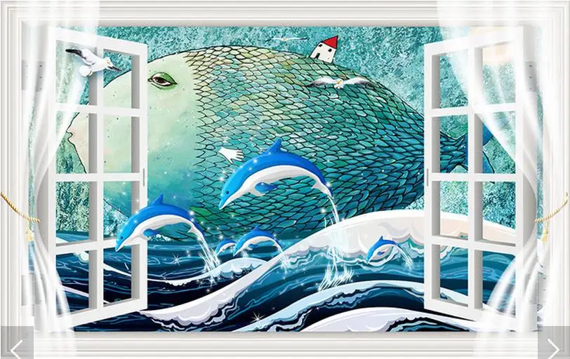Customized photo wallpapers 3d wall murals wallpaper 3D window big fish cartoon mural background wall 3d living room wallpaper
Customized photo wallpapers 3d wall murals wallpaper 3D window big fish cartoon mural background wall 3d living room wallpaper