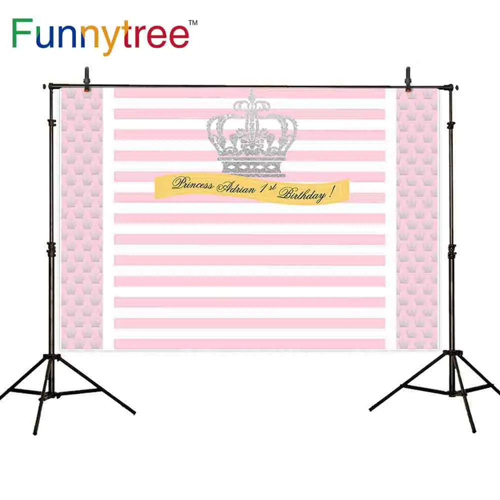 Funnytree backdrops wallpaper pink white stripes Silver imperial crown girl princess birthday party photogrophy photocall
Funnytree backdrops wallpaper pink white stripes Silver imperial crown girl princess birthday party photogrophy photocall