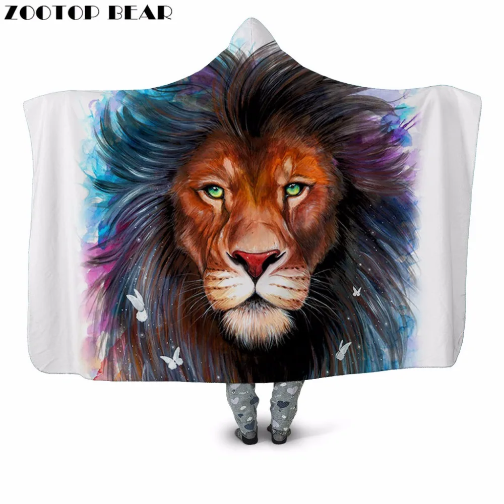 Lion Butterfly 3D Print Plush Hooded Blanket for Adult Youth Child Warm Wearable Sofa Fleece Throw Blanket Home Office Washable
Lion Butterfly 3D Print Plush Hooded Blanket for Adult Youth Child Warm Wearable Sofa Fleece Throw Blanket Home Office Washable